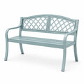 Gartenbank 122×61×89 cm Metall Hellgrau für Außenbereich mit Gitterdesign