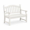 Gartenbank 120×65×92 cm Holz Weiß mit Armlehnen im Landhausstil