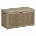 Aufbewahrungsbox 116 x 56 x 63 cm Kunststoff Taupe mit Deckel für Garten