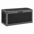 Aufbewahrungsbox 120×55×60cm Kunststoffgeflecht Schwarz für Garten wetterbeständig
