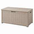 Aufbewahrungsbox 120 x 55 x 60 cm Kunststoff Taupe für Garten mit Deckel