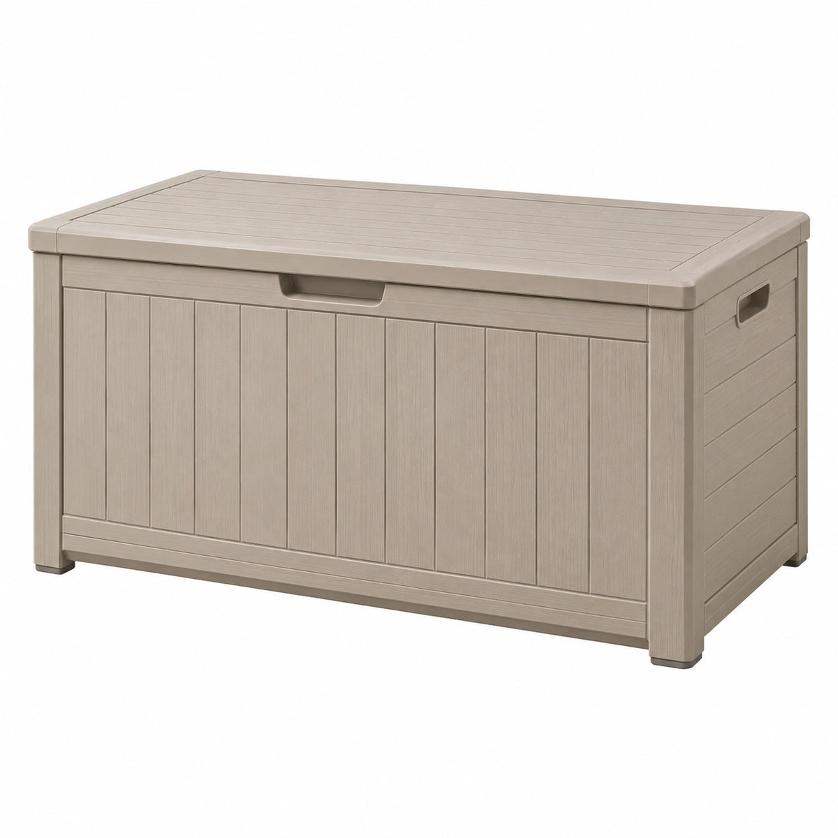 Aufbewahrungsbox 120 x 55 x 60 cm Kunststoff Taupe für Garten mit Deckel