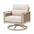 Garten-Drehsessel 78×82×90 cm Holzgeflecht Beige mit Drehfunktion