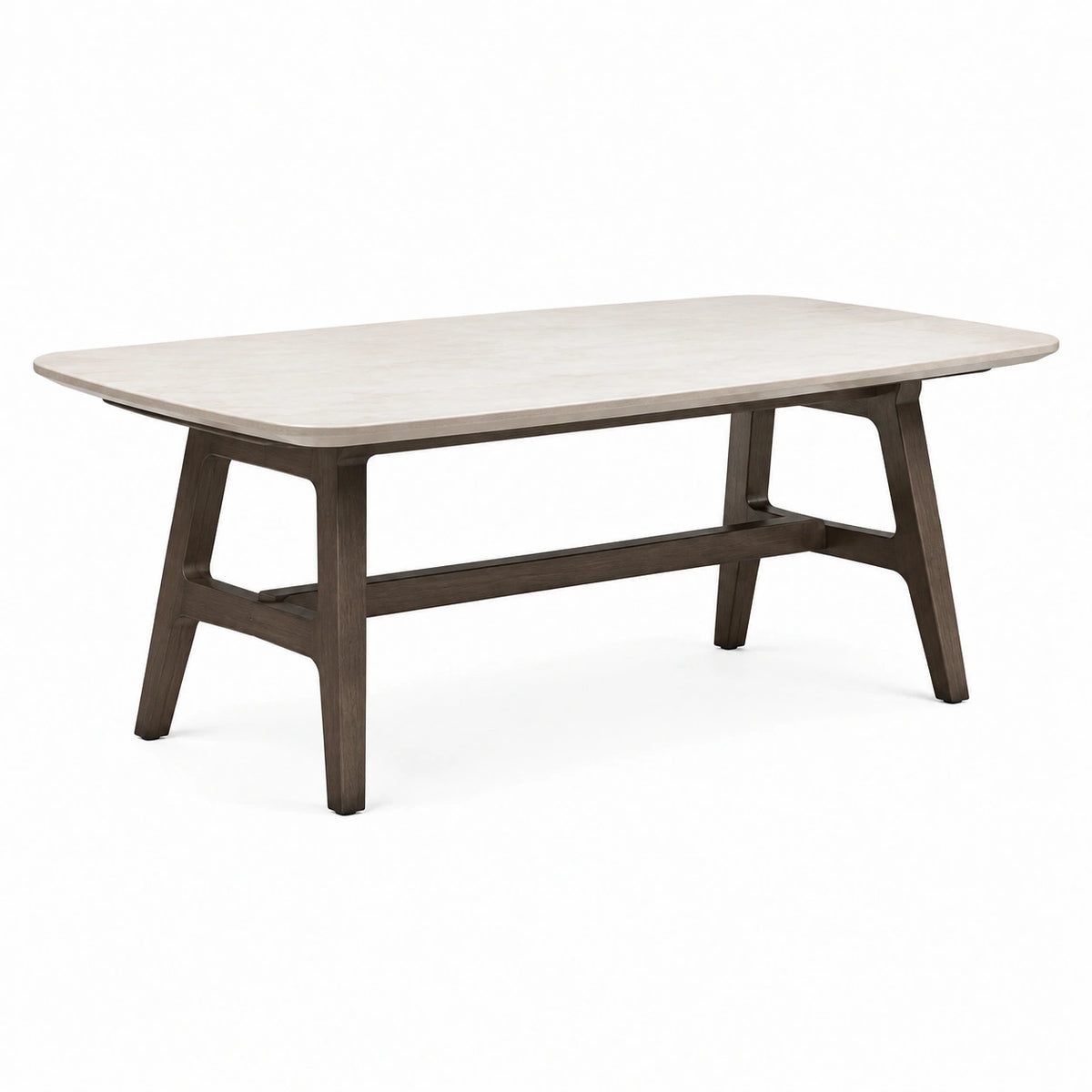 Esstisch 180×90×75 cm Steinoptik Beige Dunkelbraun Holzwerkstoff Modern