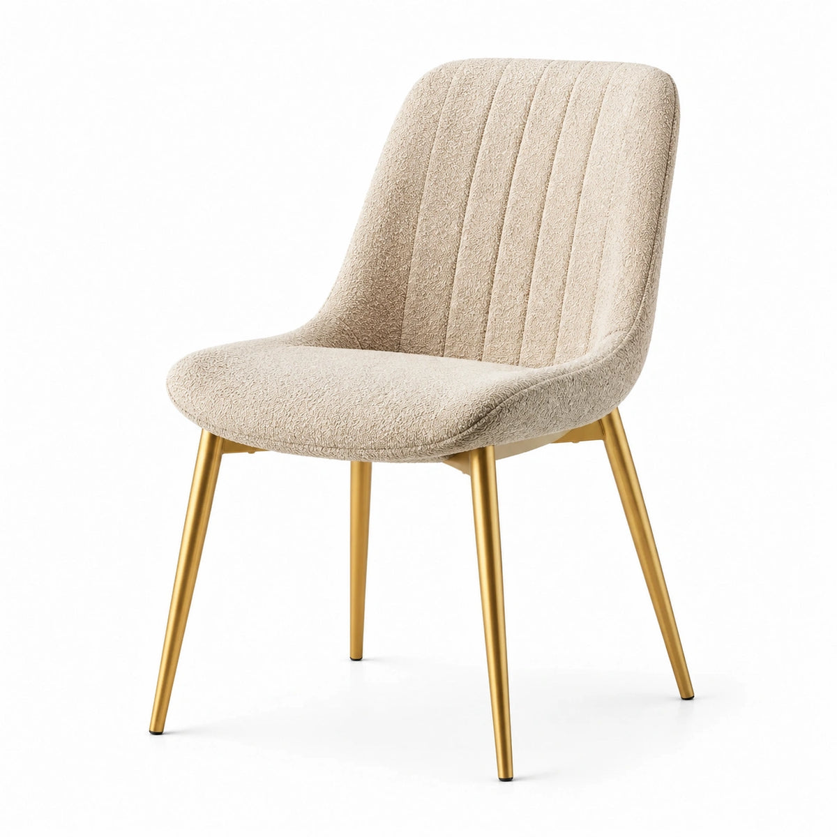 Esszimmerstuhl 52×58×85cm Textilbezug Beige mit Metallbeinen Gold