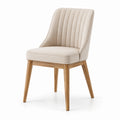 Esszimmerstuhl 50×62×92 cm Textil Beige Holzgestell gepolstert