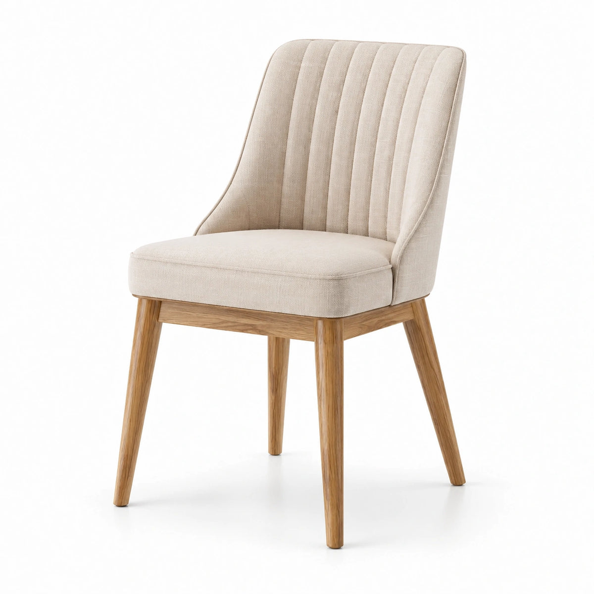 Esszimmerstuhl 50×62×92 cm Textil Beige Holzgestell gepolstert