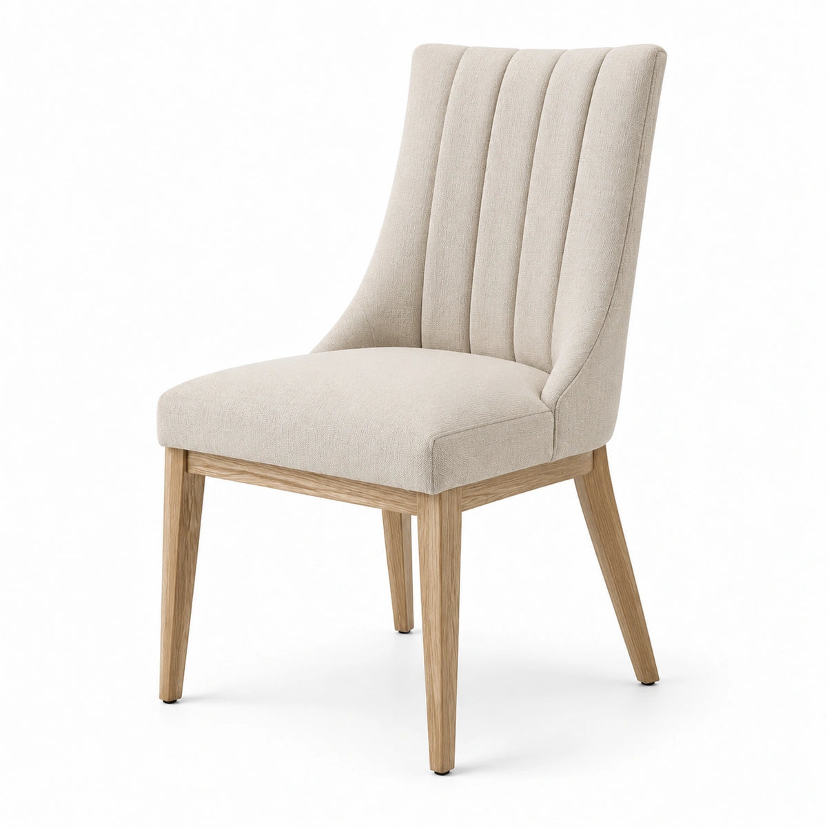 Esszimmerstuhl 52×64×94 cm Stoff Beige Holzgestell gepolstert